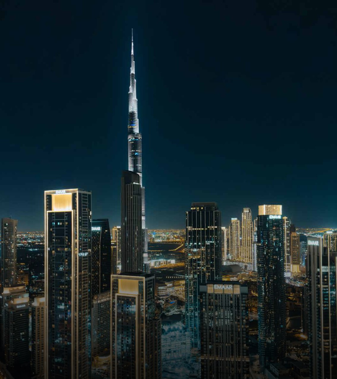 Dubai skyline at night